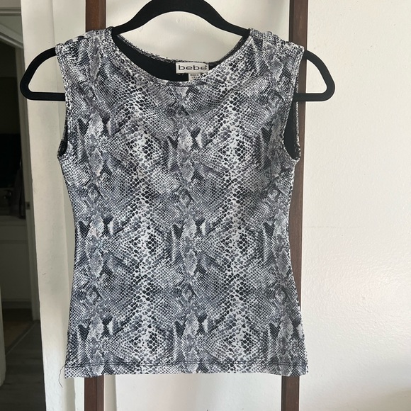 vintage bebe snake print boat neck top - Picture 1 of 5